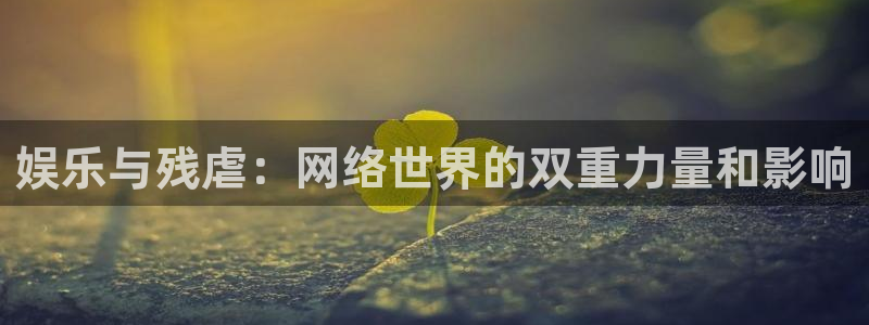蓝图娱乐平台：娱乐与残虐：网络世界的双重力量和影响